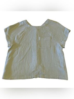 Madewell Women’s Lightspun Renwood Button-Back Top in Frosted Willow Size MEDIUM